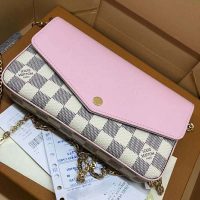 Louis Vuitton LV Women Sarah Wallet in Damier Azur Canvas-Pink