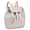 Louis Vuitton LV Women Sperone Backpack in Damier Azur Canvas-Beige