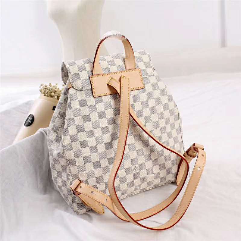 Louis Vuitton LV Women Sperone Backpack in Damier Azur Canvas-Grey - LULUX