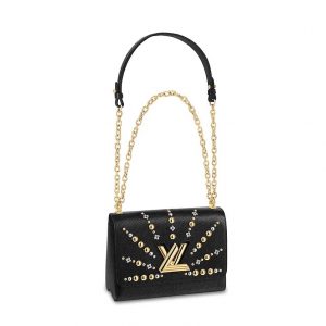 Louis Vuitton LV Women Twist MM Chain Bag in Epi Leather-Black