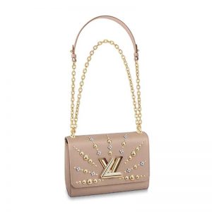 Louis Vuitton LV Women Twist MM Chain Bag in Epi Leather-Sandy