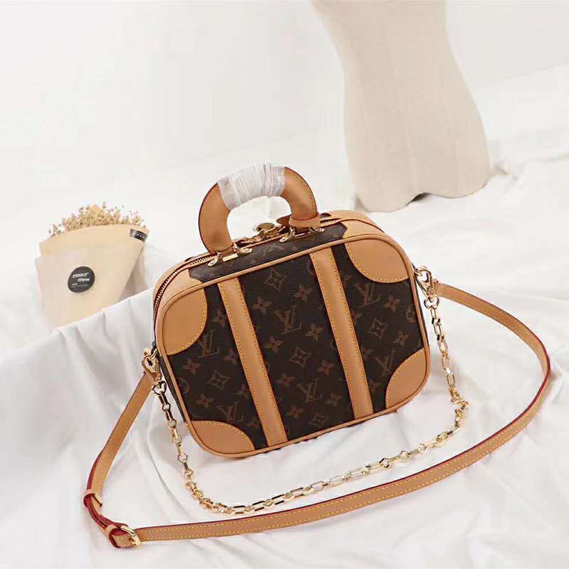 Louis Vuitton - Authenticated Valisette Handbag - Leather Brown Plain for Women, Very Good Condition