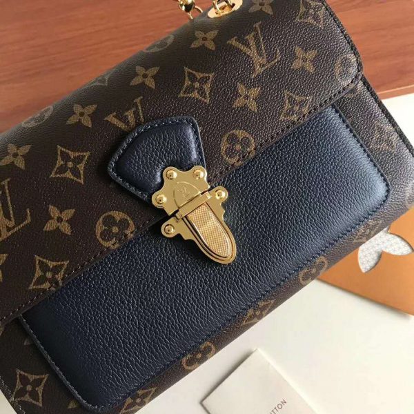 Louis Vuitton LV Women Victoire Chain Bag in Monogram Coated Canvas-Navy (12)