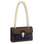 Borsa a catena Louis Vuitton LV da donna Victoire in tela rivestita Monogram - Blu navy