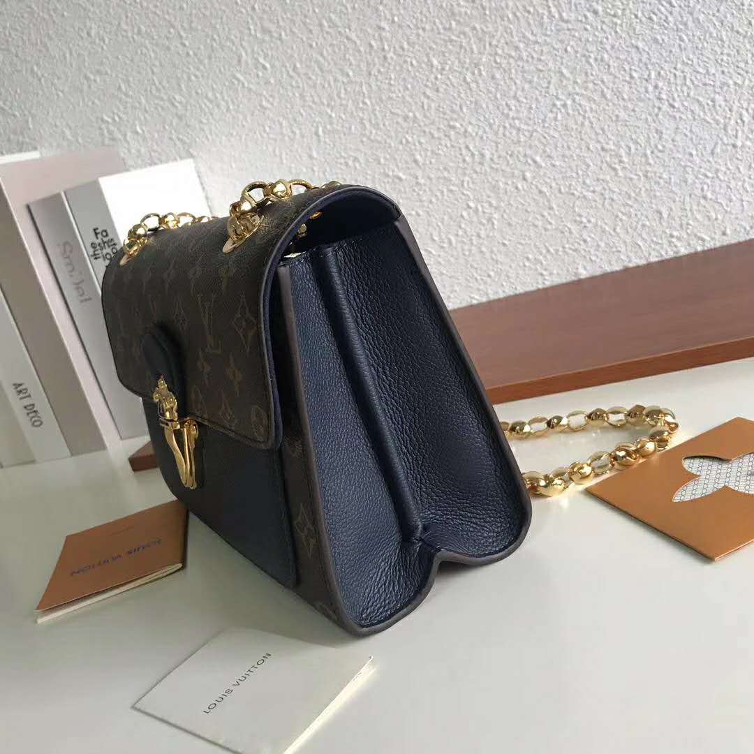 Louis Vuitton Black Taurillon Monogram Canvas Victoire Chain Bag