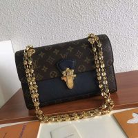 Louis Vuitton LV Women Victoire Chain Bag in Monogram Coated Canvas-Navy (4)