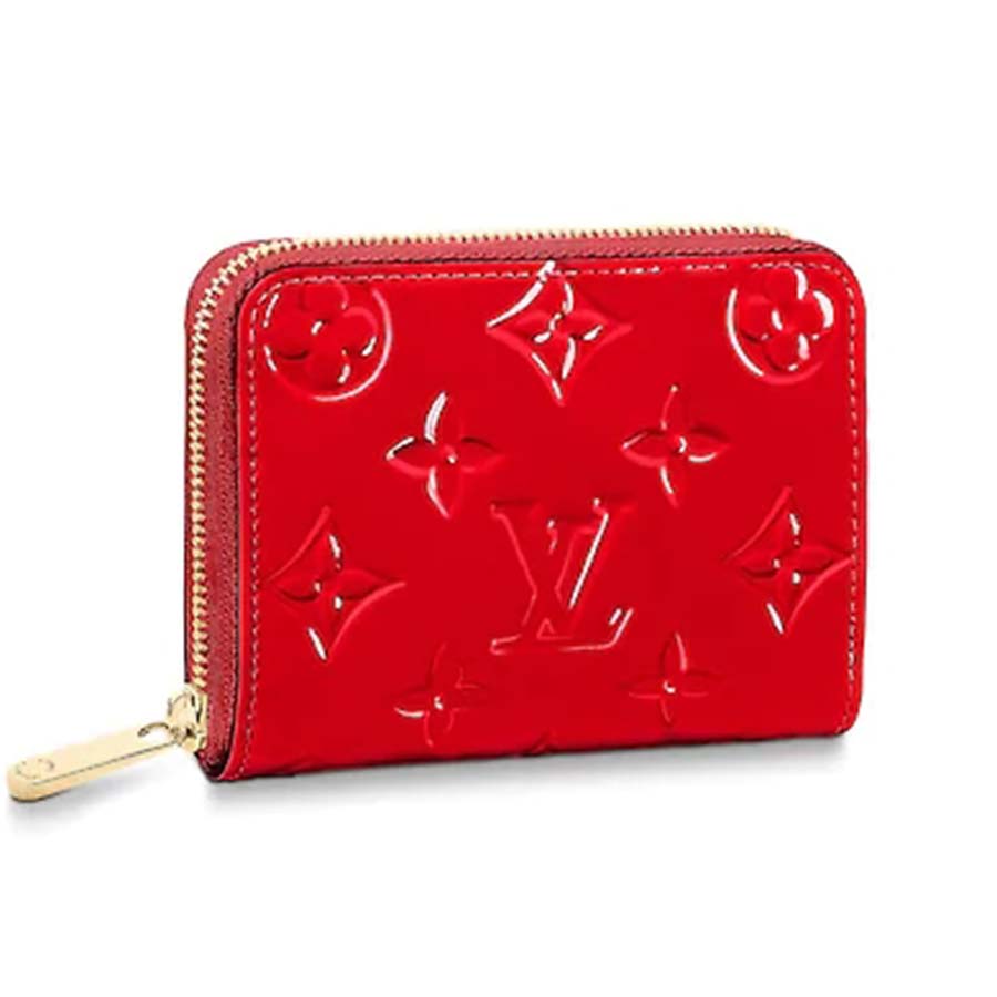 Authenticated Used Louis Vuitton Zippy Wallet M91981 Monogram Vernis Pomme  d'Amour Red CA0180 Women's Long 