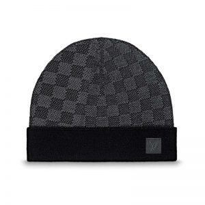 Louis Vuitton Unisex Petit Damier Hat NM in Iconic Damier 100% Wool-Black