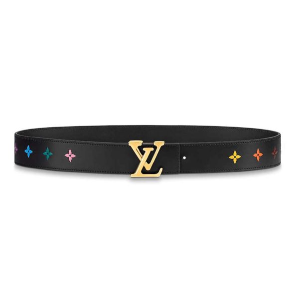 Louis Vuitton Women LV New Wave 35mm Belt in Calf leather-Black