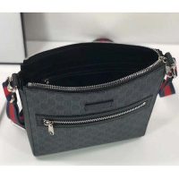 Gucci GG Men GG Black Messenger Bag Supreme Canvas-Grey