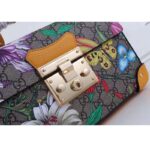 Gucci GG Women Padlock GG Flora Small Bamboo Shoulder-Beige - Image 9