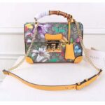 Gucci GG Women Padlock GG Flora Small Bamboo Shoulder-Beige - Image 2