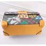 Gucci GG Women Padlock GG Flora Small Bamboo Shoulder-Beige - Image 5