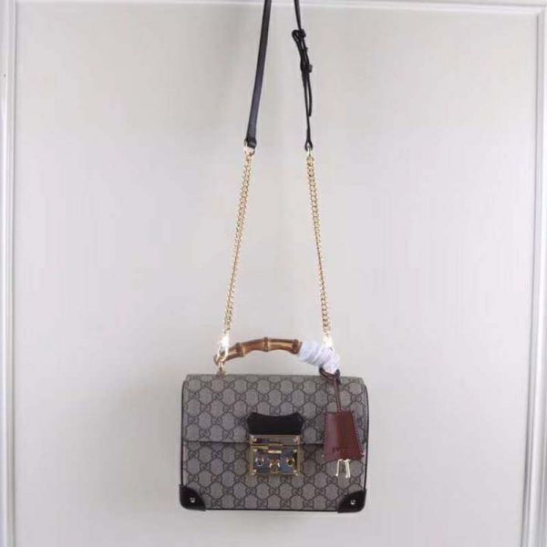 Gucci GG Women Padlock GG Small Bamboo Shoulder Bag Beige (2)