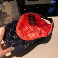 Gucci Unisex GG Velvet Baseball Cap Hat Blue Beige GG