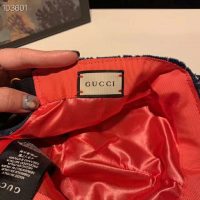 Gucci Unisex GG Velvet Baseball Cap Hat Blue Beige GG
