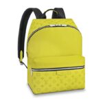 Sac à dos unisexe Louis Vuitton Discovery PM en toile monogrammée et cuir Taiga - Jaune