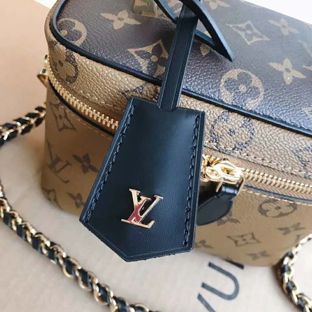 Louis Vuitton Vanity PM Monogram Canvas Handbag Tan