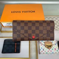 Louis Vuitton LV Women Joséphine Wallet Damier Ebene Canvas-Brown