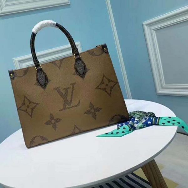 Louis Vuitton LV Women Onthego MM Tote Bag Monogram Coated Canvas (3)