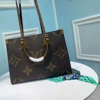 Louis Vuitton LV Women Onthego MM Tote Bag Monogram Coated Canvas