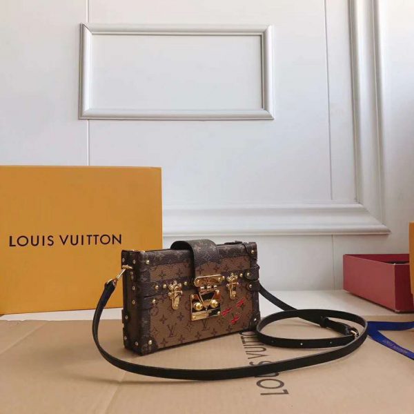 Louis Vuitton LV Women Petite Malle Handbag Monogram Reverse Canvas (8)
