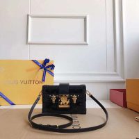 Louis Vuitton LV Women Petite Malle in Calf Leather-Black
