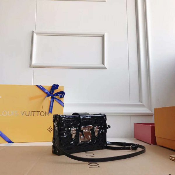 Louis Vuitton LV Women Petite Malle in Calf Leather-Black (5)