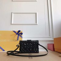Louis Vuitton LV Women Petite Malle in Calf Leather-Black