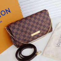 Louis Vuitton LV Women Pochette Favorite MM Damier Ebene Canvas