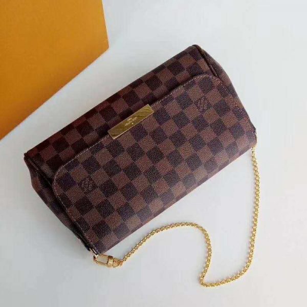 Louis Vuitton LV Women Pochette Favorite MM Damier Ebene Canvas (3)