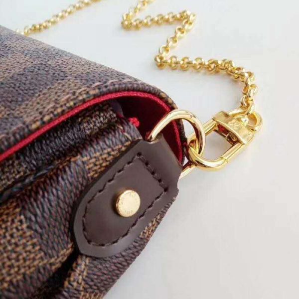 Louis Vuitton LV Women Pochette Favorite MM Damier Ebene Canvas (9)