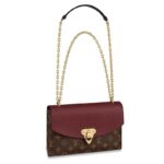 Bolso de cadena Louis Vuitton LV para mujer Saint-Placide en lona Monogram, color granate