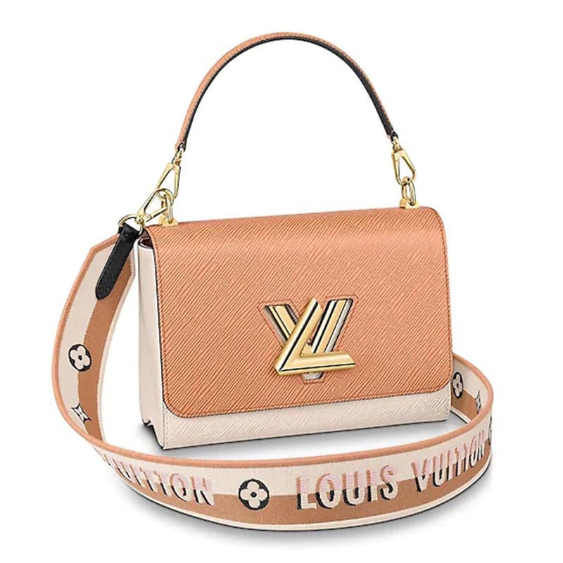 Twist leather crossbody bag Louis Vuitton Beige in Leather - 28946421