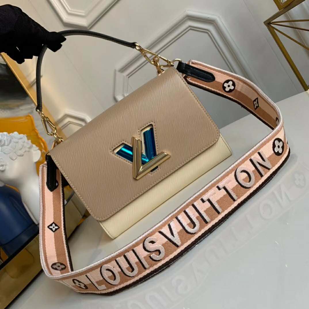 Twist leather crossbody bag Louis Vuitton Beige in Leather - 31983832