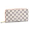 Louis Vuitton LV Women Zippy Wallet Damier Azur Canvas-Pink