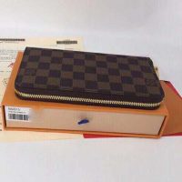 Louis Vuitton LV Women Zippy Wallet Damier Ebene Canvas-Brown