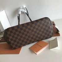 Louis Vuitton Women LV Neverfull MM in Damier Ebène Canvas