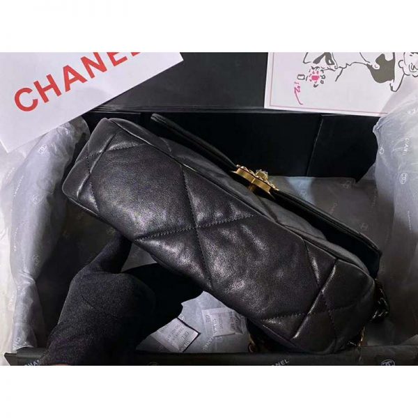 Chanel Women Chanel 19 Flap Bag in Goatskin Leather-Black (11)