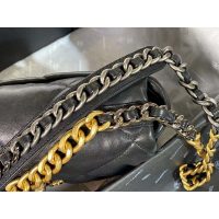 Chanel Women Clutch with Chain in Shiny Lambskin Leather-Black