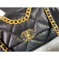 Chanel Women Clutch with Chain in Shiny Lambskin Leather-Black