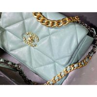 Chanel Women Chanel 19 Flap Bag in Lambskin Leather-Blue