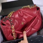 Chanel Women Chanel 19 Large Flap Bag Goatskin Leather-Red - Imagen 10