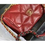 Chanel Women Chanel 19 Large Flap Bag Goatskin Leather-Red - Imagen 12