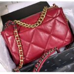 Chanel Women Chanel 19 Large Flap Bag Goatskin Leather-Red - Imagen 4