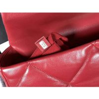 Chanel Women Chanel 19 Large Flap Bag Goatskin Leather-Red