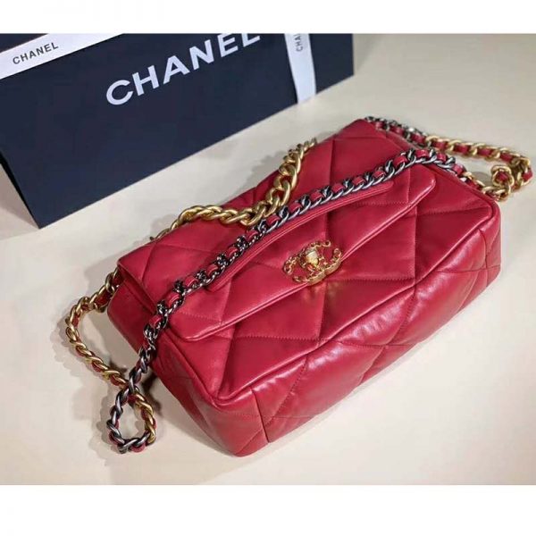 Chanel Women Chanel 19 Large Flap Bag Lambskin Leather-Rose (3)
