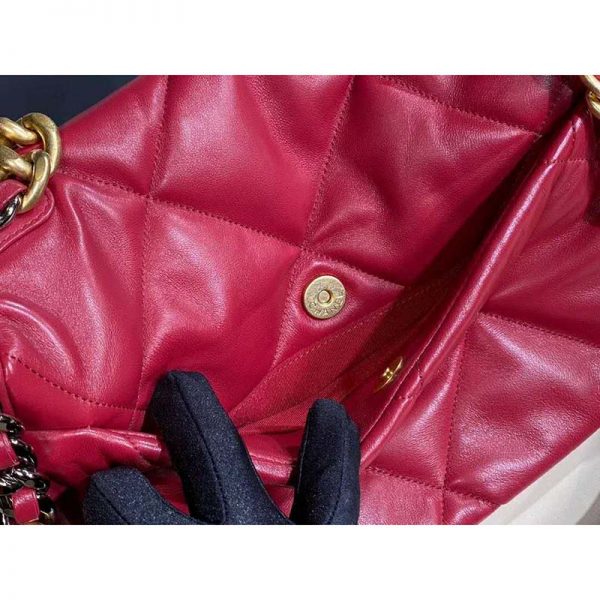 Chanel Women Chanel 19 Large Flap Bag Lambskin Leather-Rose (7)