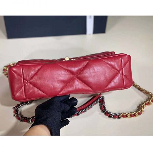 Chanel Women Chanel 19 Large Flap Bag Lambskin Leather-Rose (8)