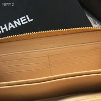 Chanel Women Chanel 19 Long Zipped Wallet Lambskin Leather-Beige